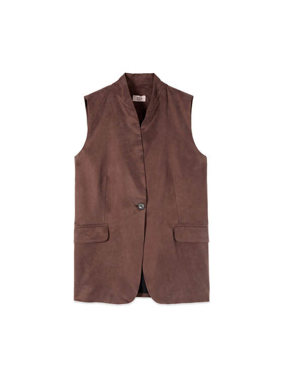 Oltre Oltre Gilet L024R000088N032 Marrone Baggy Fit