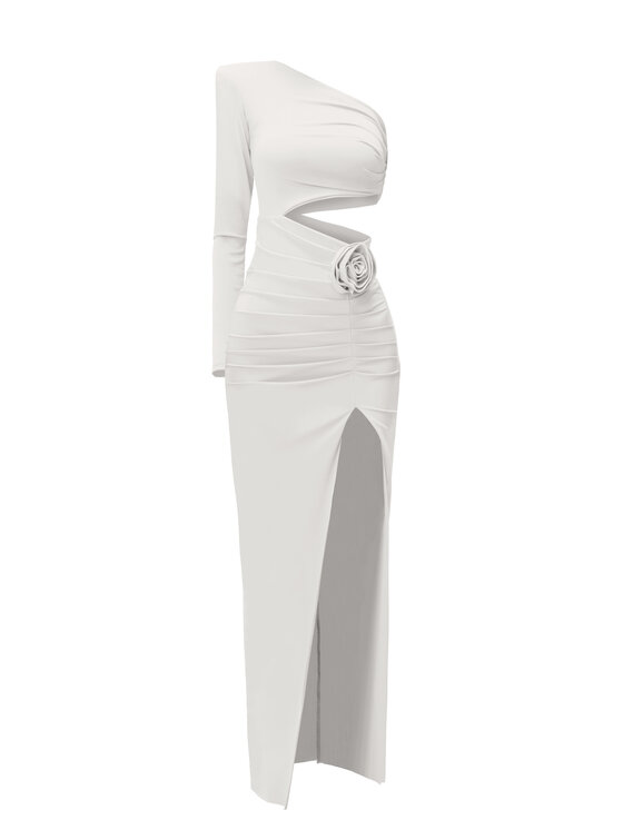 sax35th sax35th Sukienka wieczorowa ANDROMEDA Biały Slim Fit