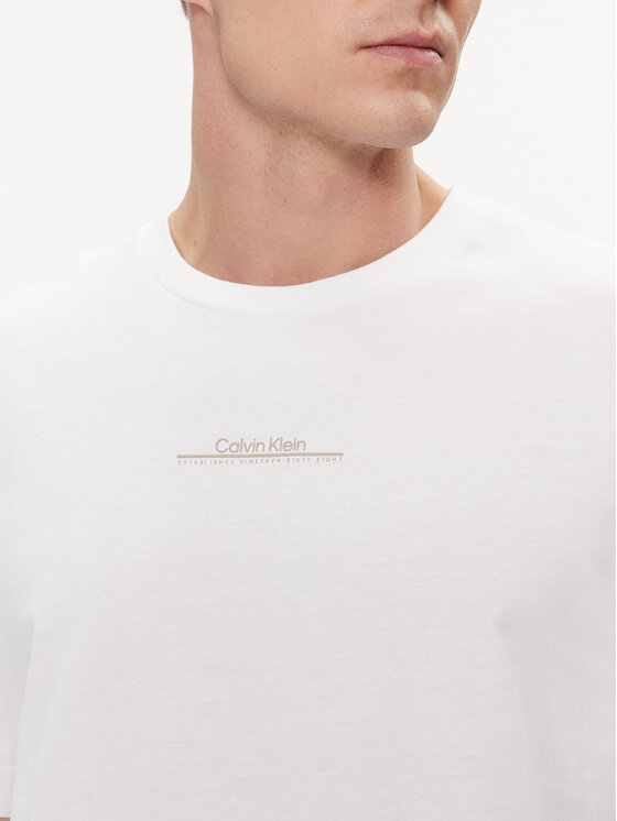 Calvin Klein Calvin Klein T-shirt Linear Back Logo K10K112486 Bijela Regular Fit