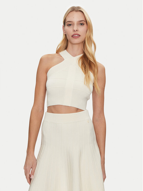 Guess Top W5GR32 Z2XY0 Biela Regular Fit