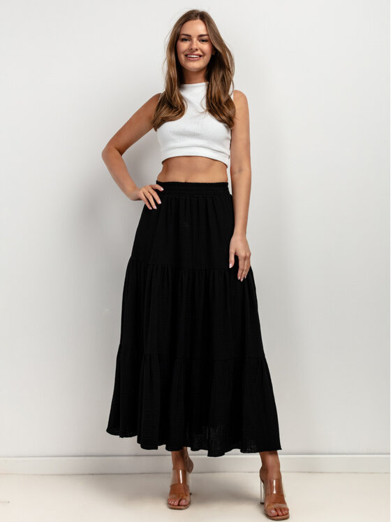 Tessita Tessita Spódnica SPÓDNICA _T427_5_S Czarny A-Line Fit