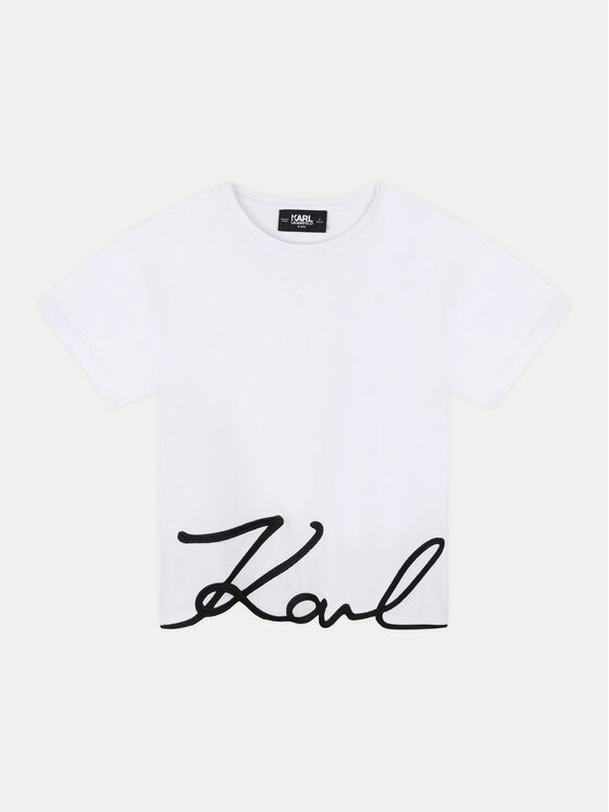 Karl Lagerfeld Kids Karl Lagerfeld Kids T-krekls Z30212 S Balts Regular Fit