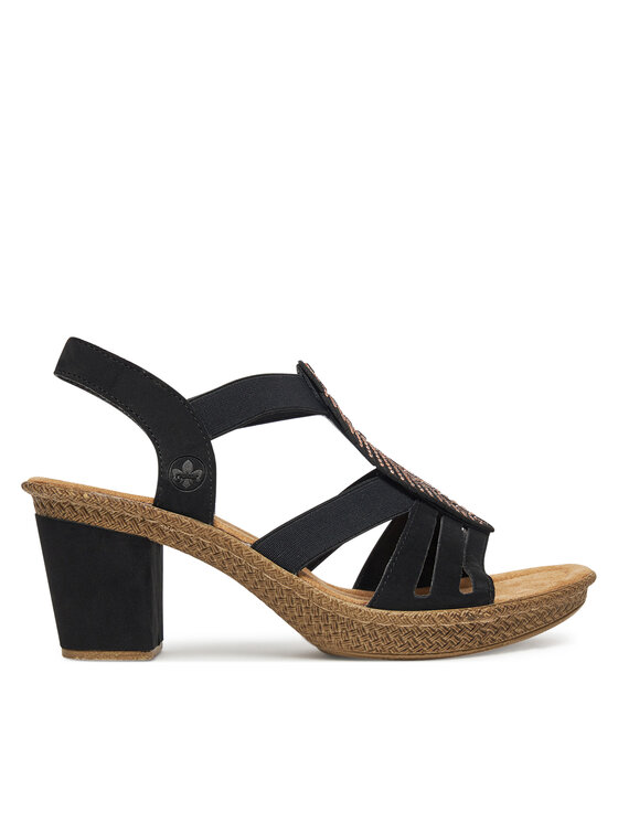 Rieker Sandali 66526-00 Nero, taglia : 36