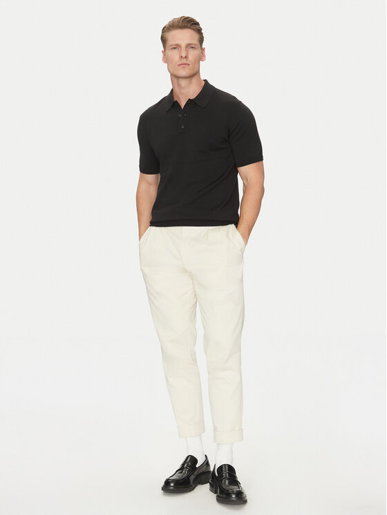 Calvin Klein Calvin Klein Тениска с яка и копчета K10K114476 Черен Regular Fit