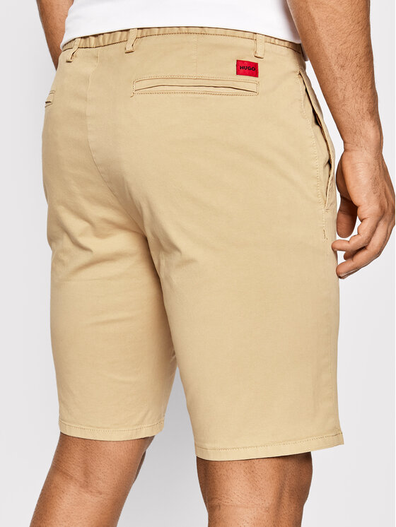 HUGO Hugo Bavlnené šortky David222SD 50471182 Béžová Slim Fit