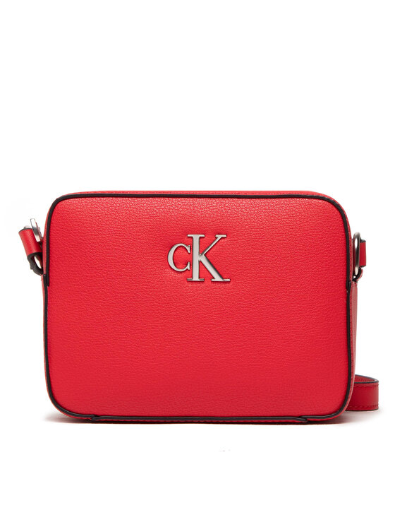 Calvin Klein Minimal Monogram Crossbody Bag in Red