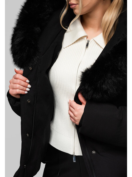 Ombre Ombre Kurtka damska OW-JALP-0103 Czarny Regular Fit