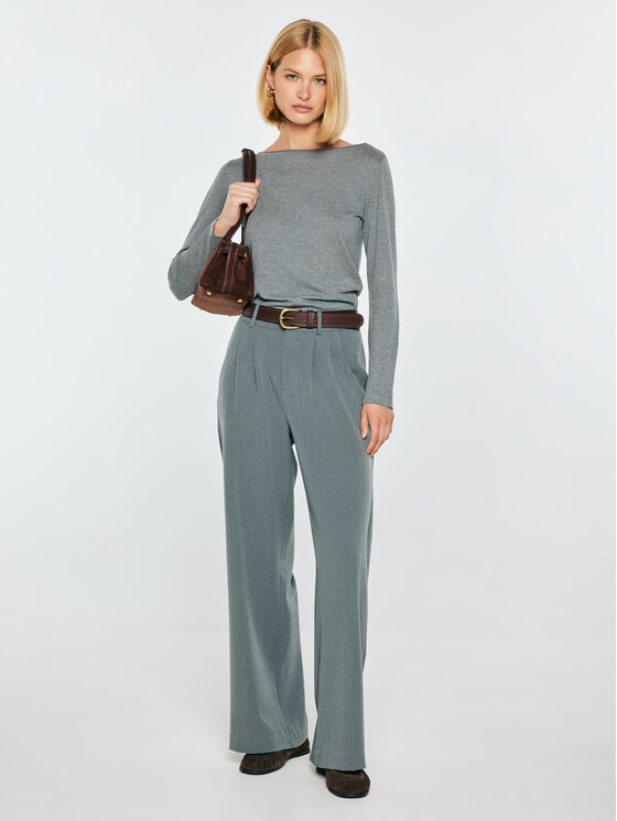BIG STAR BIG STAR Sweter MARIETA Szary Basic Fit
