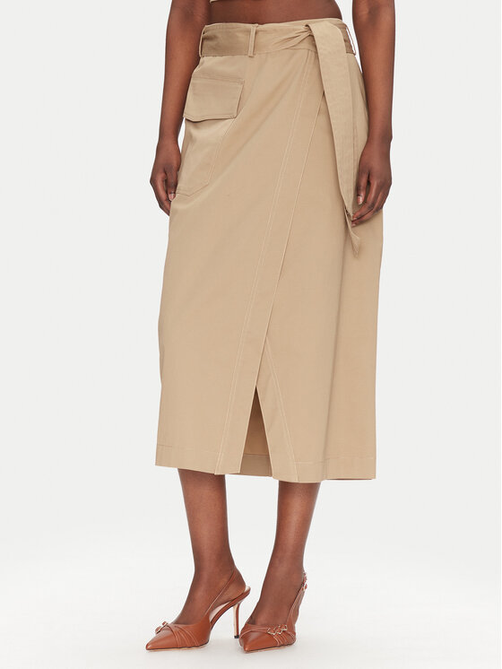 ACCESS FASHION ACCESS FASHION Midi sukně 53-6037-502 Béžová Regular Fit