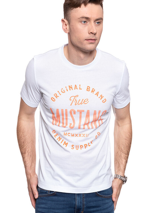 Mustang Mustang T-shirt ALEX C PRINT Bianco Regular Fit