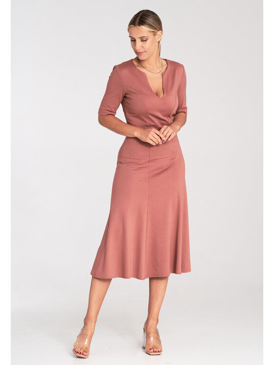 FIGL FIGL Koktejlové šaty M1033 Hnedá Regular Fit