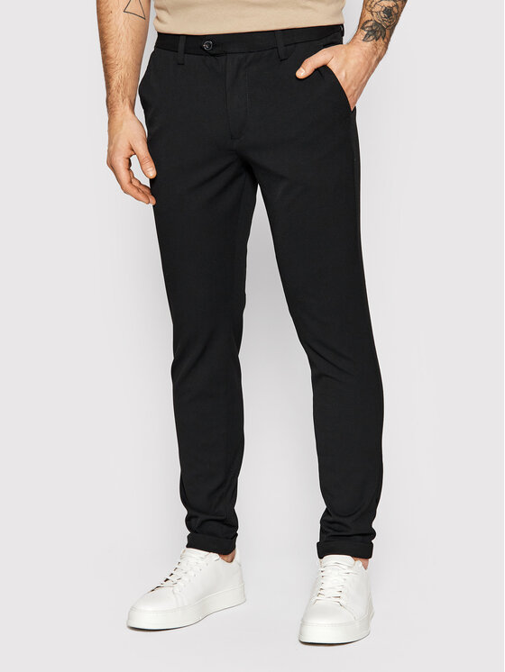 Jack & Jones Jack & Jones Kalhoty z materiálu Marco 12159954 Černá Slim Fit