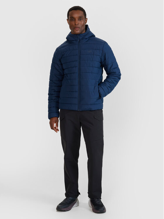 4F 4F Kurtka puchowa BASIC+ Granatowy Regular Fit
