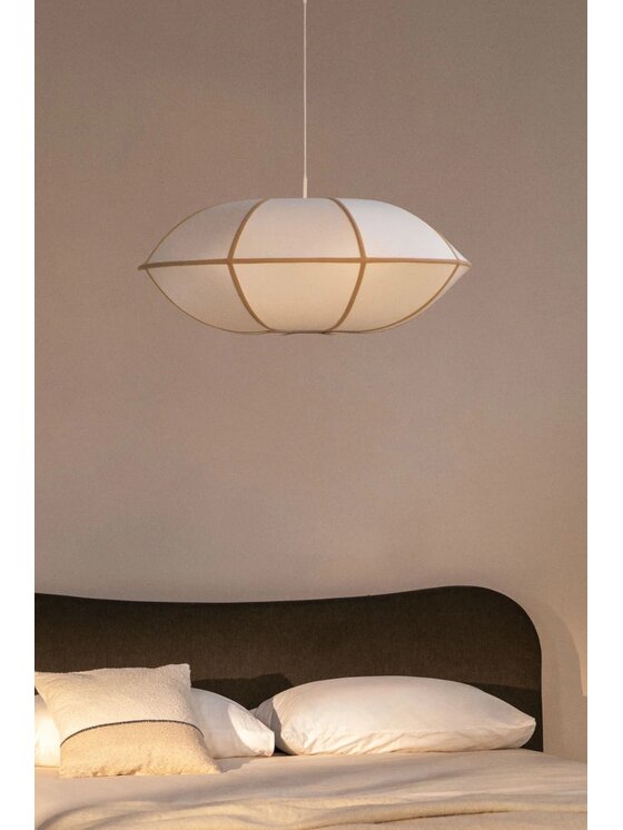 MIAhome MIAhome Lampa wisząca lniana Patraix Beżowy