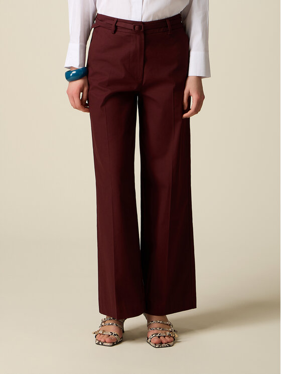 Oltre Oltre Pantaloni di tessuto P742R008876N0F2 Marrone Baggy Fit