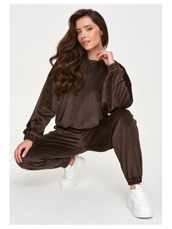 Makadamia Makadamia Dres M954 Brązowy Regular Fit