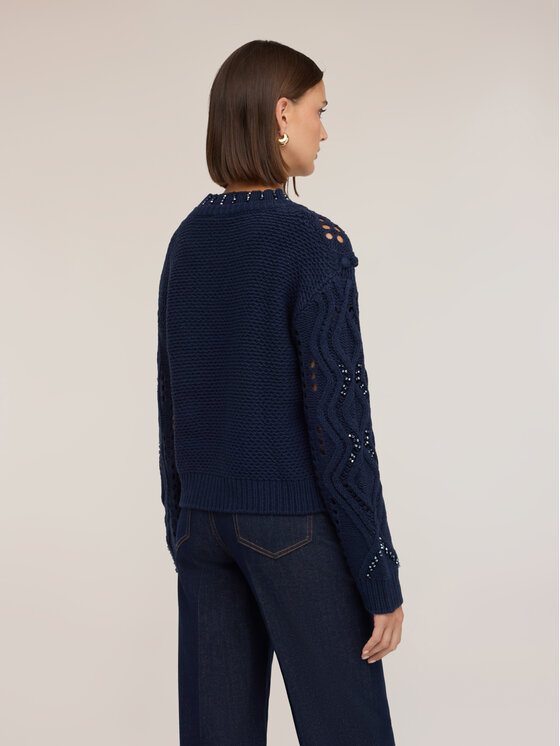 Motivi Motivi Sweter M621W004339N034 Niebieski Regular Fit