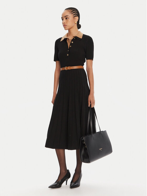 MICHAEL Michael Kors MICHAEL Michael Kors Плетена рокля MT5834F33D Черен Regular Fit