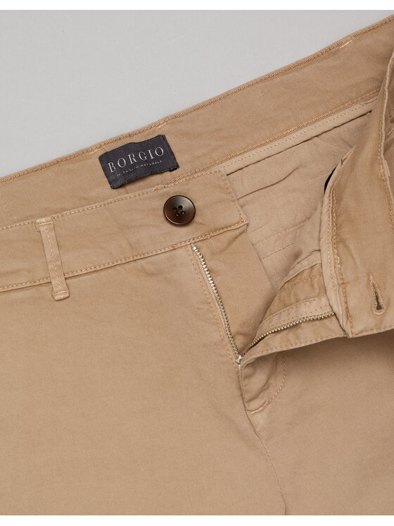 Borgio Borgio Spodnie materiałowe menfi Beżowy Slim Fit