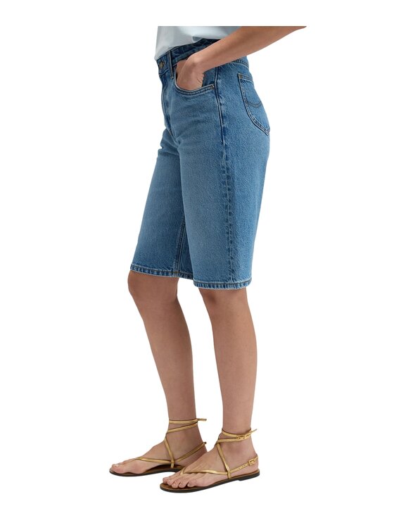 Lee Lee Szorty jeansowe 112376720 Niebieski Regular Fit