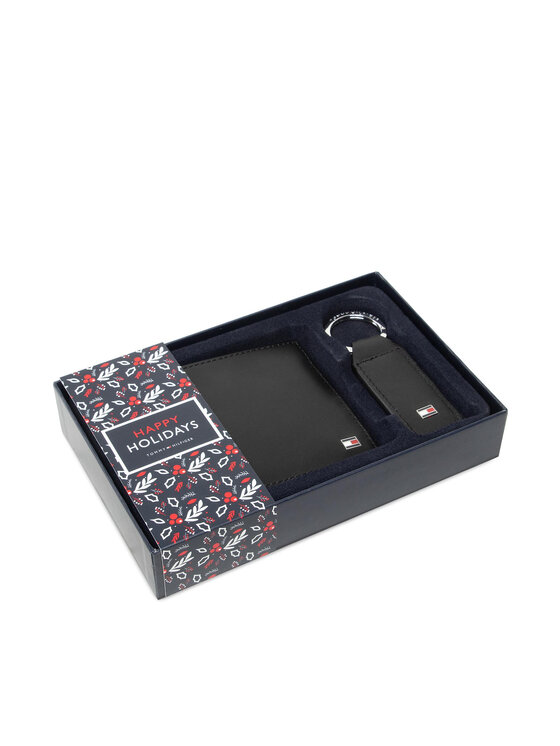 Tommy Hilfiger Tommy Hilfiger Zestaw upominkowy Gp Eton Cc And Coin Pckt Keyfob AM0AM07931 Czarny