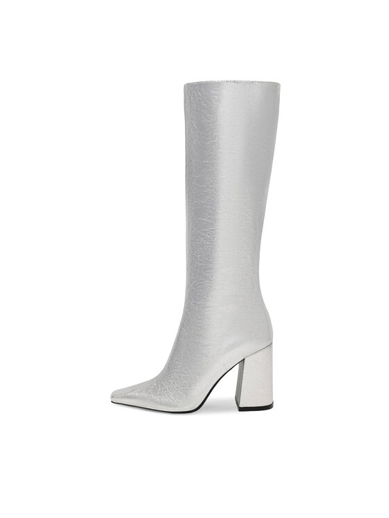 nine west silver boots