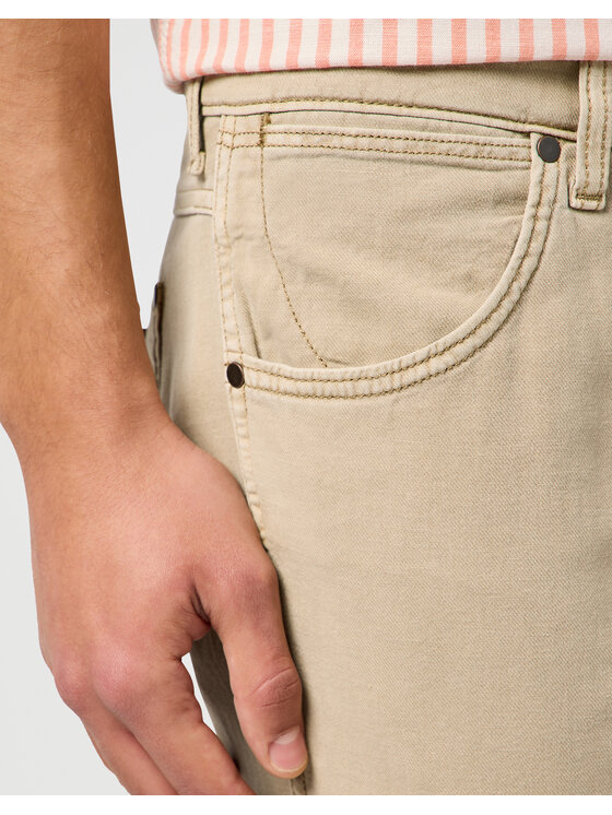 Wrangler Wrangler Spodnie materiałowe GREENSBORO Beżowy Straight Fit