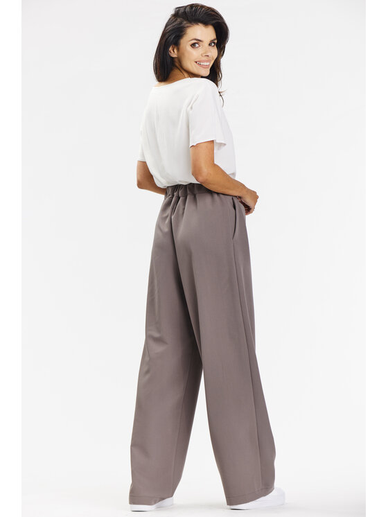 Awama Awama Spodnie damskie A674 Beżowy Basic Fit
