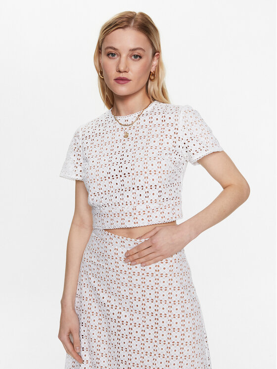 MICHAEL Michael Kors MICHAEL Michael Kors Top MS340HG8BK Weiß Slim Fit