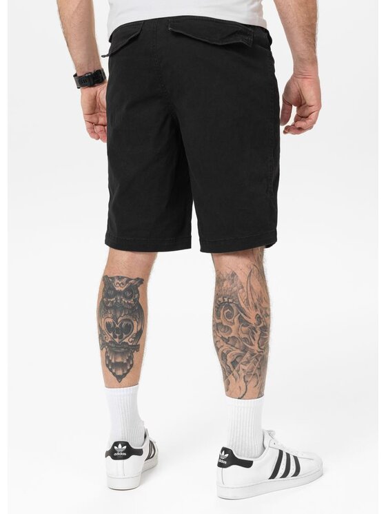 PITBULL PITBULL Szorty materiałowe GRAVES Czarny Regular Fit