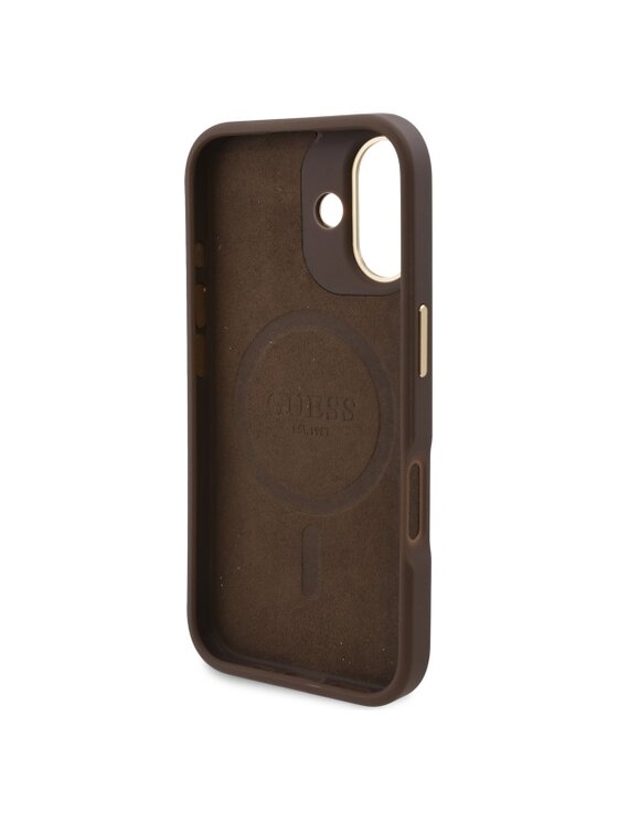 Guess Guess Etui na telefon iPhone 16 Plus Brązowy