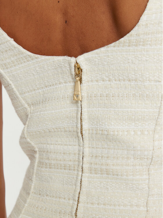 Guess Guess Ежедневна рокля Tosca W4GK53 WG5F2 Екрю Slim Fit