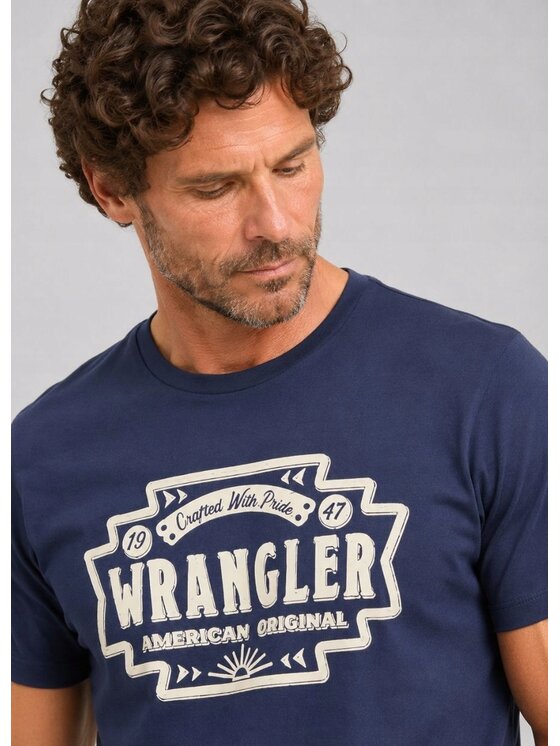 Wrangler Wrangler T-shirt Americana Tee Blu Regular Fit