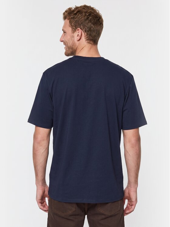 BASICLO BASICLO T-Shirt W-2031-2005 Granatowy Oversize