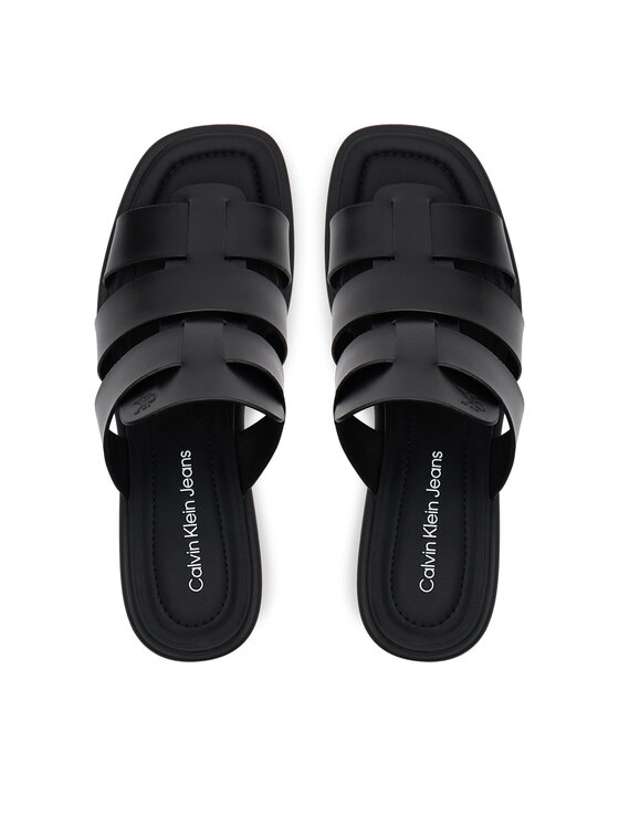 Calvin Klein Jeans Calvin Klein Jeans Šľapky Heel Square Mg Lth YW0YW01702 Čierna
