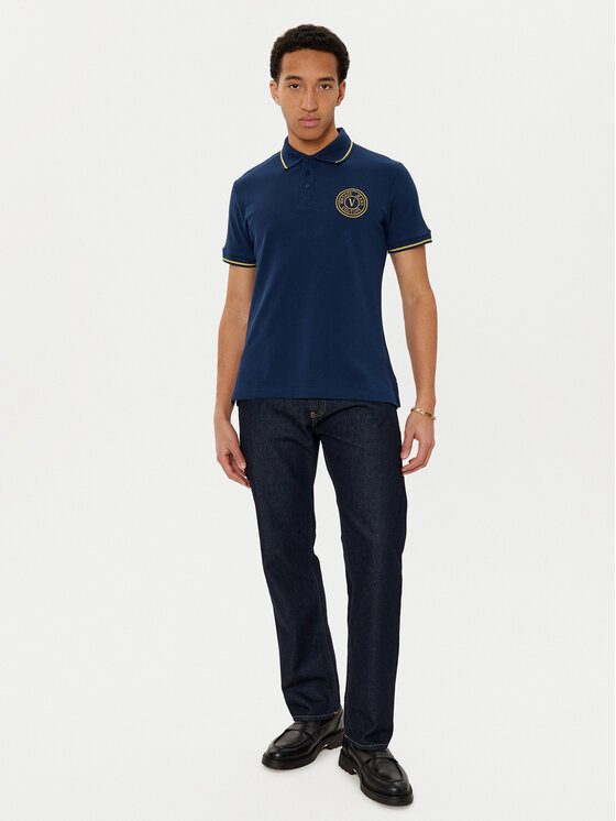 Versace Jeans Couture Versace Jeans Couture Polo 78GAGT00 Granatowy Regular Fit