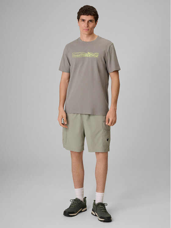 4F 4F T-Shirt TREKKING Szary Regular Fit