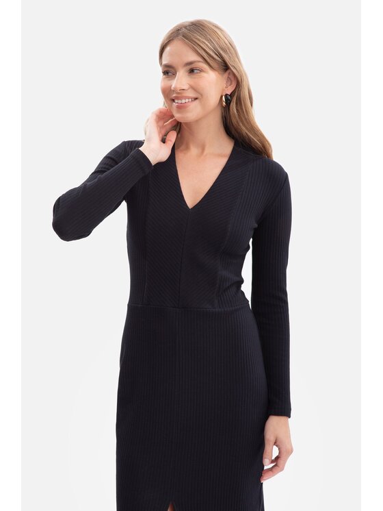 BeWear BeWear Sukienka dzianinowa b307 Czarny Baggy Fit