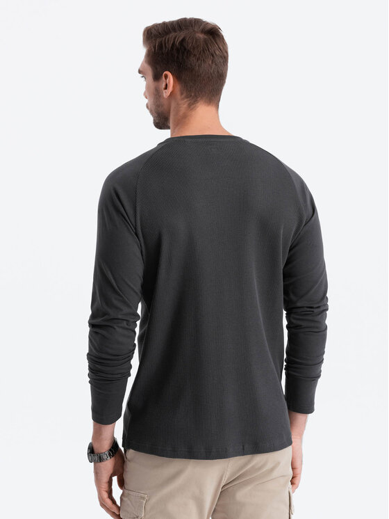 Ombre Ombre Longsleeve OM-LSCL-0109 Szary Reglan Fit