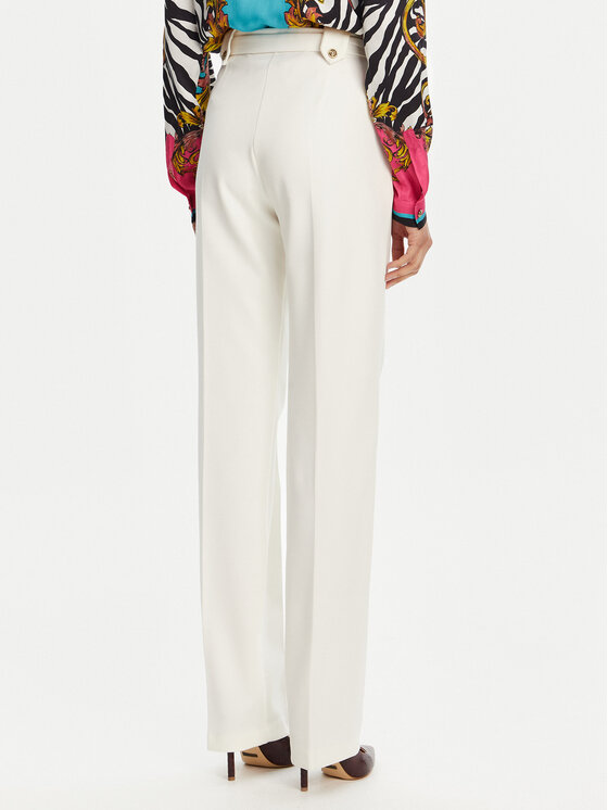 Versace Jeans Couture Versace Jeans Couture Hlače iz tkanine 78HAA111 Bela Straight Fit