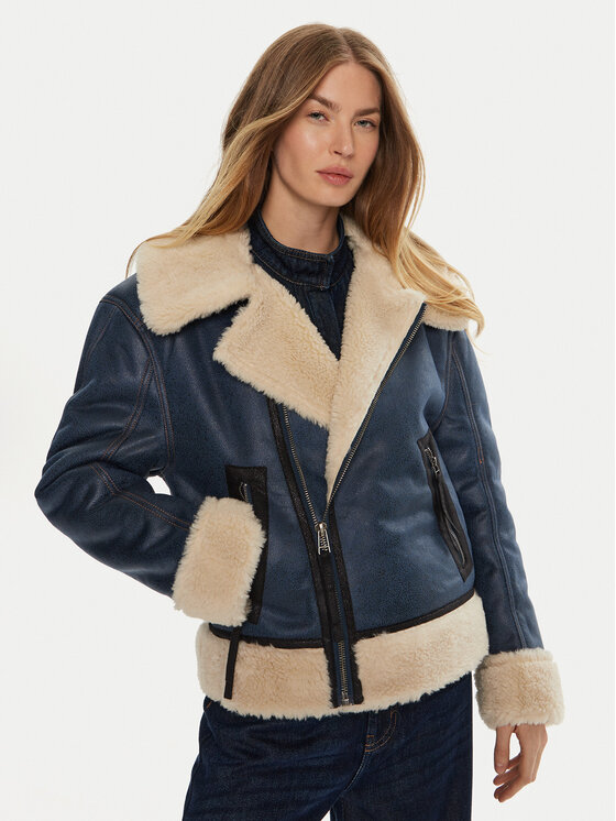 Munthe Kožuch Tishia 243150324341 Modrá Loose Fit