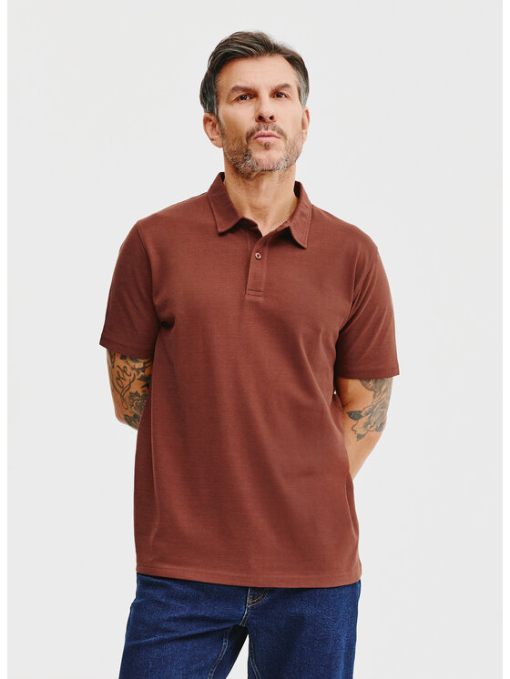 Pako Lorente Pako Lorente Polo P25SF-TX-002 Brązowy Classic Fit