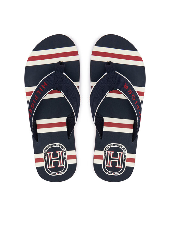 Tommy Hilfiger Tommy Hilfiger Japonki Stripes Beach Sandal FM0FM06003 Granatowy