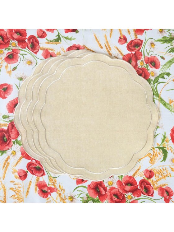 Roseberry Home Roseberry Home Podkładka na stół haftowana Beige Petali Beżowy