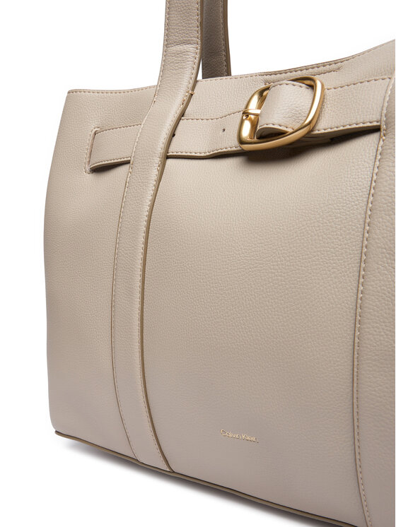 Calvin Klein Calvin Klein Soma Buckle Medium Tote LV04F3294G Écru