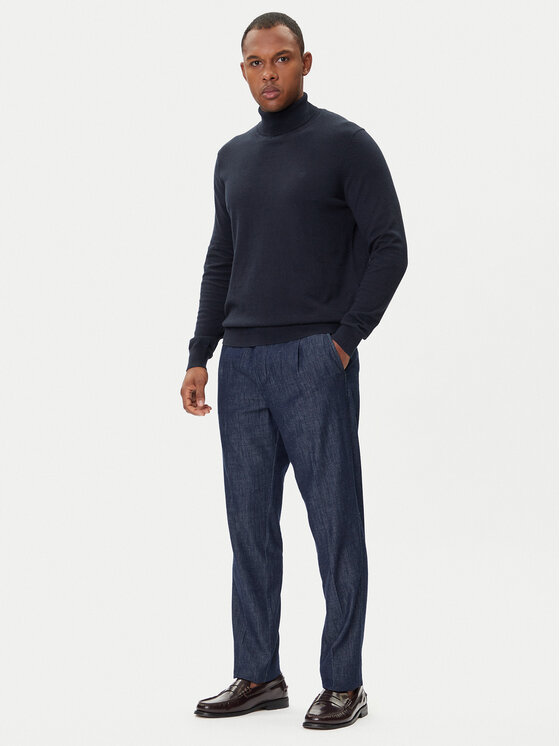 Bugatti Bugatti Rollkragenpullover 7700-85520D Dunkelblau Regular Fit