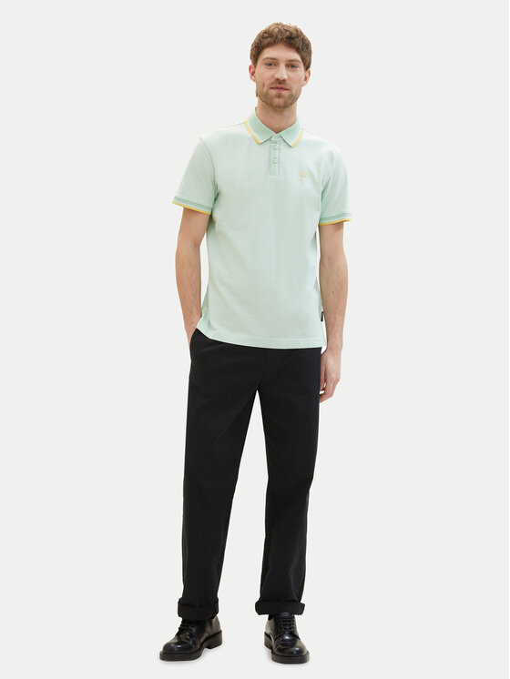 Tom Tailor Tom Tailor Тениска с яка и копчета 1040822 Зелен Regular Fit