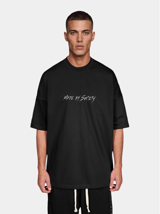 MADE BY SOCIETY MADE BY SOCIETY T-Shirt Silence - T18028 Czarny Basic Fit