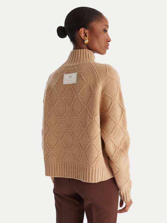 Elisabetta Franchi Elisabetta Franchi Sweter MK-55T-57E2 Brązowy Regular Fit
