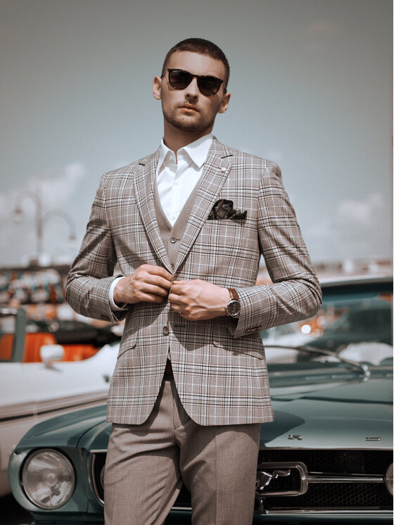 Evenemen Evenemen Marynarka TUTTI Beżowy Slim Fit